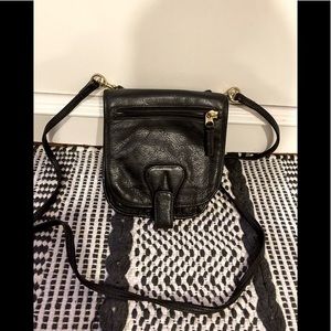 JPourse Black Leather Crossbody Purse